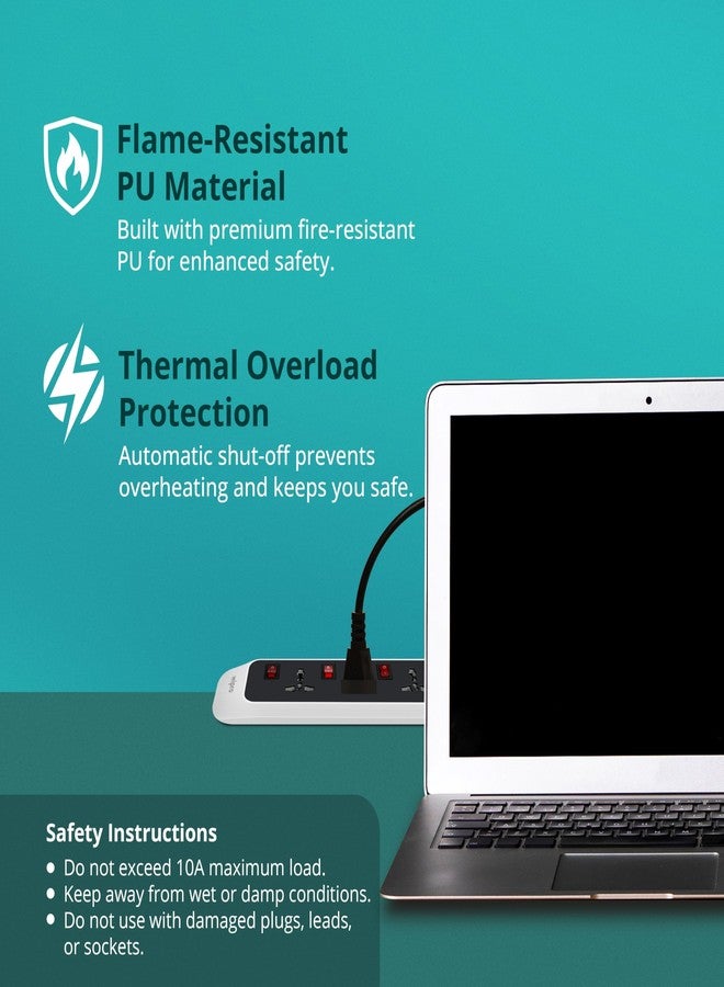ويبرو سلك تمديد ويبرو نورث ويست 4+4 بطول مترين | حماية من ارتفاع التيار الكهربائي لأربعة منافذ | مفتاح تشغيل فردي | أمان للأطفال | فصل تلقائي | مقاوم للحريق، عبوة من قطعة واحدة - Image 4